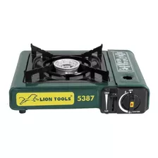 Calentador De Camping A Gas Lion Tools 5387 Portátil Color Verde Incluye Maletín