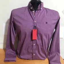 Camisa Color Lila, Cuello Clásico; Manga Larga/corta