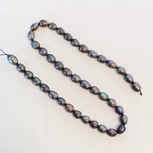 Perla Cultivada De 8 A 11mm. Negro-azul 1 Hilo Con 40 Pzas 