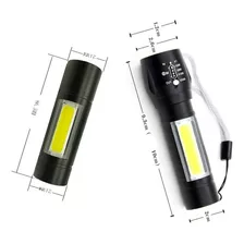 Lampara De Leds Ultrabrillantes 2000 Lumens Recargable Color De La Linterna Negro Color De La Luz Blanco Frío