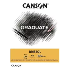 Bloco Graduate Bristol 180g 21x29,7 A4 20 Folhas Canson