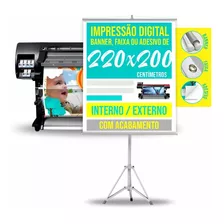 Impressão Banner Personalizado Lona Adesivo 2,2x2 ; 220x200