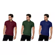 3 Camisetas Masculina Camisas Gola Polo Voker Alta Qualidade