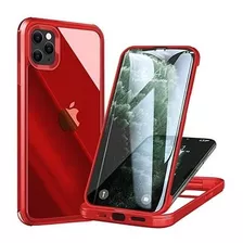 Funda Para iPhone 11 Pro Max Roja Con Protector De Pantalla