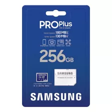 Samsung Memoria Microsd Pro Plus 256gb 180 Mb/s U3, V30 A2