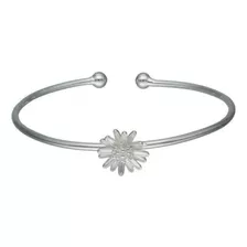 Pulsera Esclava Flor Margarita, Plata 925, Ajustable