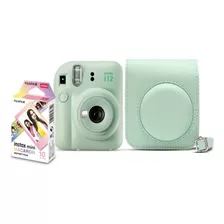 Kit Câmera Instax Mini 12 Com Pack 10 Fotos E Bolsa Verde