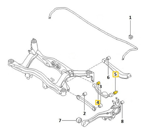 Kit Bujes Bandeja Trasera Subaru Legacy Outback 1998-2009 Foto 2