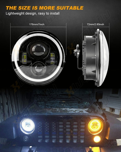 Par De Faros Led Redondos De 7 Pulgadas Para Suzuki Samurai Foto 3