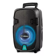 Bocina Bluetooth Robson Rob-1008 Recargable Usb Fm Aux 6200w Color Negro