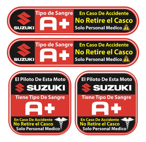 Sticker Reflejante Tipo Sanguineo Compatible Con Suzuki Foto 4