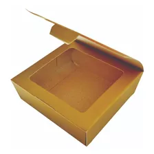 Caixa Para Presente Multiuso Ouro C/100 Unidades Bj3 9x9x4