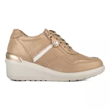 Zapatillas Mujer Cavatini Plataforma Urbana Cuero Vacuno