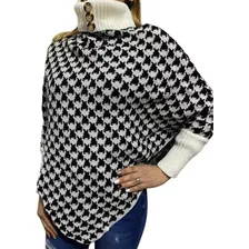 Poncho Con Manga Cuello Beatle 100% Peruano