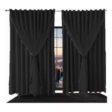 Cortinas Blackout 5,00x4,30 Apartamento Blecaute Preto