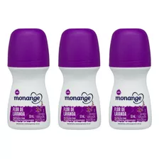 Desodorante Roll-on Monange 50ml Flor Lavanda-kit C/3un