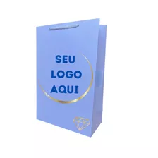 50 Sacola Papel Personalizada Loja Seu Logo 31x23x10cmfosco 