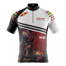 Camisa Ciclismo Masculina Red Bull Com Bolsos Uv 50+ 