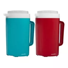 2 Jarras Térmicas 2 L Vermelho Azul Aladdin Agua Suco