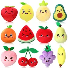 12 Piezas De Juguetes De Peluche De Frutas Lindas Jugue...