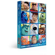 Quebra Cabeça Puzzle Metalizado Pixar 100 Peças Jak