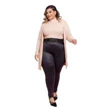 Conjunto Feminino Blusa Com Calça Cardigan E Cinto