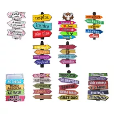 Kit 10 Placas Decorativas De Parede Frase Jardim Mdf Varanda