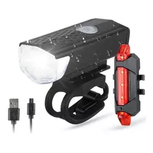 Luz Led Frontal Portátil Para Bicicleta +trasera Recargable 