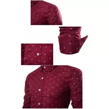 Camisa Elegante Color Vino Tinto Para Hombre