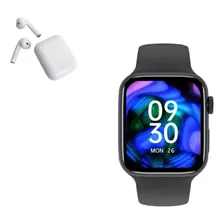 Pack Smartwatch I8 Pro Max Negro Y Audífono I12 Blanco