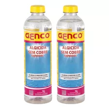 2 Genpool Algicida Sem Cobre Elimina Alga Agua Piscina Genco