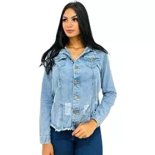 Jaqueta Jeans Feminina Modelo Destroyed