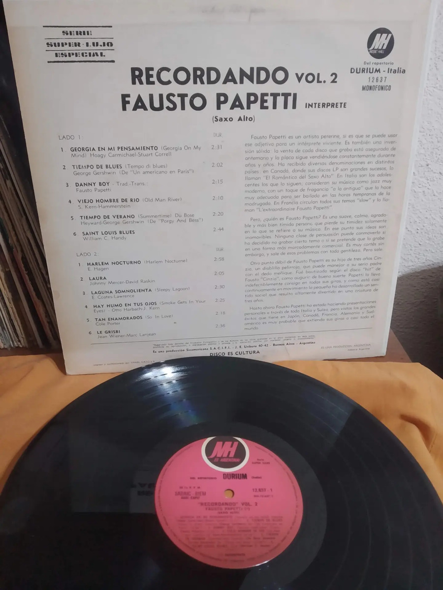 Fausto Papetti - Recordando A Fausto Papetti Vol. 2 - vinilo 1977