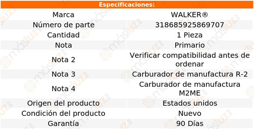 1- Flotador De Carburador Monte Carlo V6 3.8l 79/84 Walker Foto 2