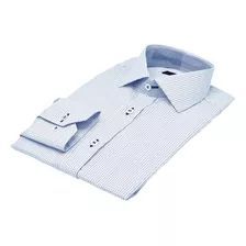 Camisa Social Branca Italiana Poa Preto