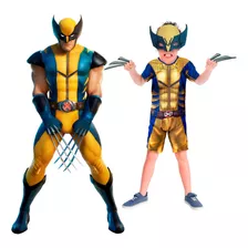 Fantasia Wolverine Infantil + Garras + Mascara 1 A 12 Anos