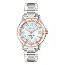 Reloj Bulova Marine Star 98p187 De Acero Para Mujer