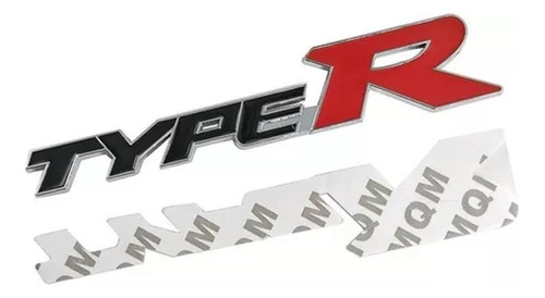 Emblema Type R Honda Civic Metal - Negro / Rojo Foto 2