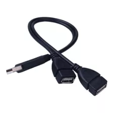 Cable Hub Usb Macho A 2 Usb Hembra Splitter Carga Rapida 2a