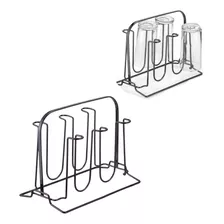 Suporte Descanso Porta 6 Copos Sobre Pia Em Aço Resistente