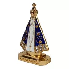 Pequena Imagem Nossa Senhora De Aparecida Dourado Prata Luxo