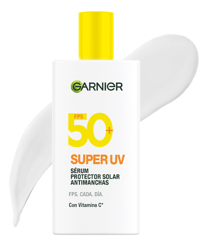 Garnier Super Uv Protector Solar Facial Fluido Anti Oleosidad Fps50+ Con Vitamina C 40ml Protege Del Daño Solar Y Reduce Manchas Textura Ligera Aprobado Por...