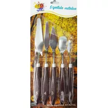 Kit De Espatula Metalica Para Oleo Y Artes Manuales X 5 Un.