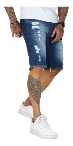 Bermuda Shorts Jeans  Sarja Masculina Slim  Lycra Premium
