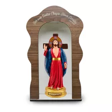 Oratório Imagem Santas Chagas De Jesus 32cm Inquebrável