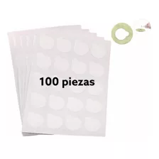 100 Sticker Parches Para Pegamento Adhesivo Pestañas 1x1