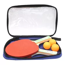 Set 2 Paletas Ping Pong Estuche + 3 Pelotas - Ps