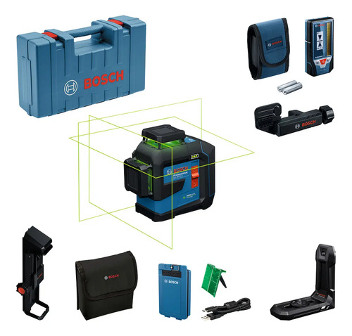 Nivel Laser Bosch 3 Lineas Verdes 360 Gll 80-33 G + Receptor