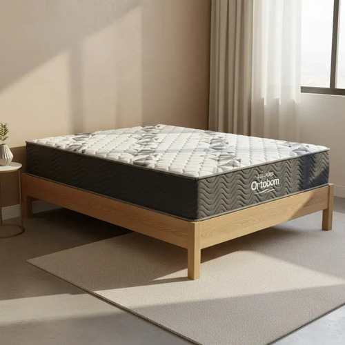 Colchão Espuma D33 One Face Ortobom Airtech 100 Casal 138cm Cor Cinza