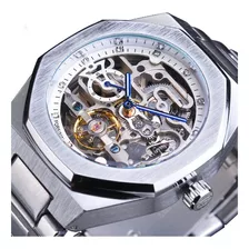 Relógios Para Homem Forsining Skeleton Diamond Tourbillon